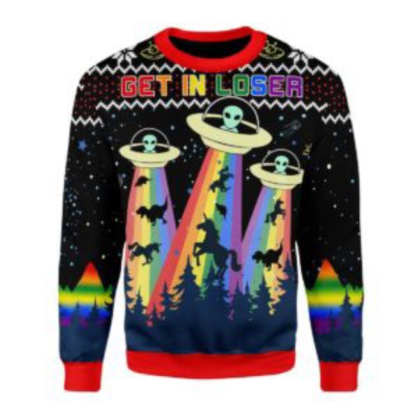 LGBT Alien Ugly Christmas Sweater, All Over Print Sweatshirt