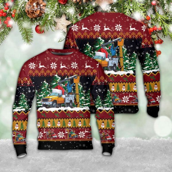 Lineman With Bucket Truck Christmas Sweater Christmas Gift Day