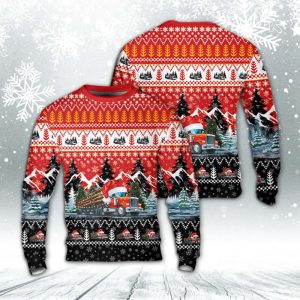 Logging Truck Christmas Sweater Gift For…