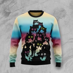 Lovely Black Cat Ugly Christmas Sweater…