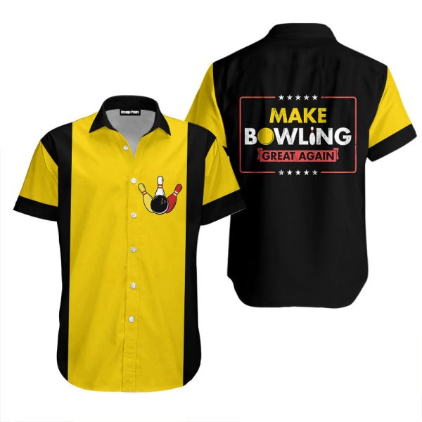 Make Bowling Great Again Bowling Hawaiian Shirt For Unisex Gift