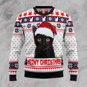 meowy christmas ugly sweater black cat christmas sweater knitted sweater wool sweater christmas gift for cat lovers 1.jpeg