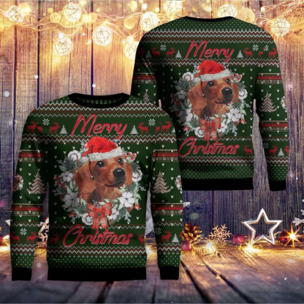 Merry Christmas Dachshund AOP Christmas SweaterGift For Christmas