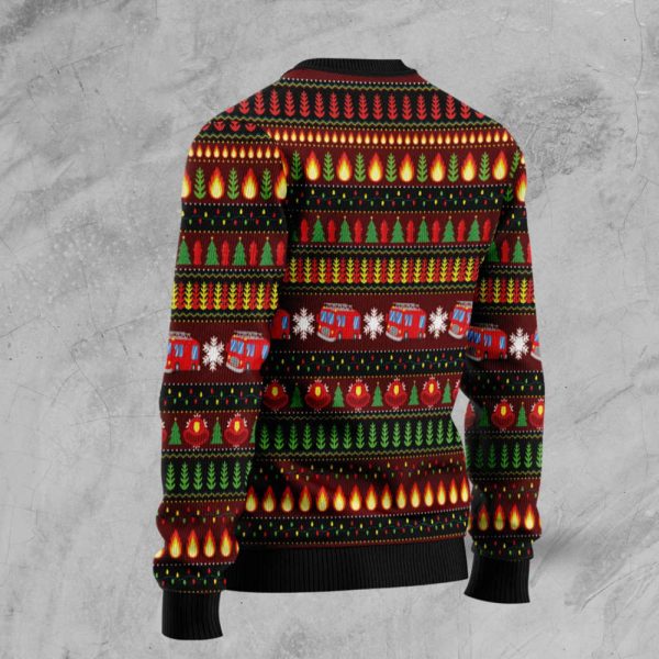 Shop the Merry Christmas Firefighter Ugly Sweater –  Perfect Christmas Gift