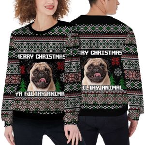 merry christmas ya filthy animal sweater custom ugly sweater for dog lovers 1.jpeg