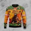 Merry Firemas Firefighter Bulldog Ugly Christmas Sweater