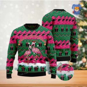 Merry Flockin Christmas Flamingo Ugly Sweater…