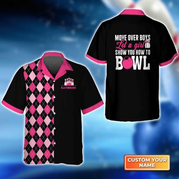 Hawaiian Bowling Shirt: Let a Girl Show You How! For Men Women & Bowling Team