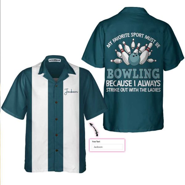 Custom Name Hawaiian Bowling Shirt for Men & Women – HN1090 – My Favorite Sport