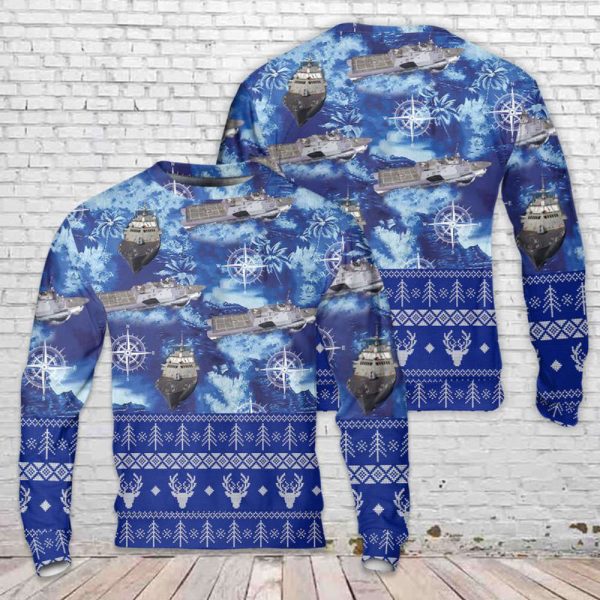 Navy USS Freedom (LCS-1) Christmas Sweater 3D Gìt For Christmas