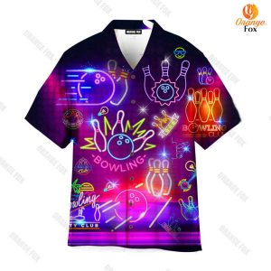 Neon Bowling Club Hawaiian Shirt For…