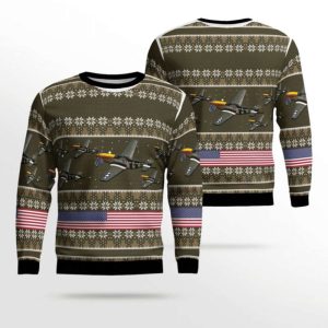 North American P-51 Mustang Christmas Sweater:…