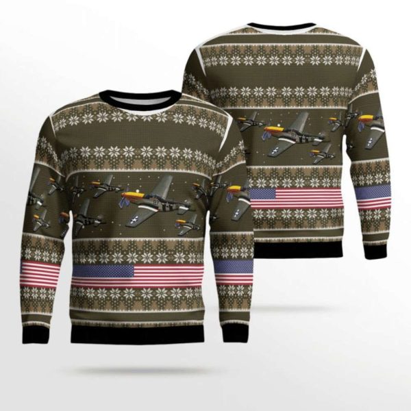 North American P-51 Mustang Christmas Sweater: Vintage Aviation Style