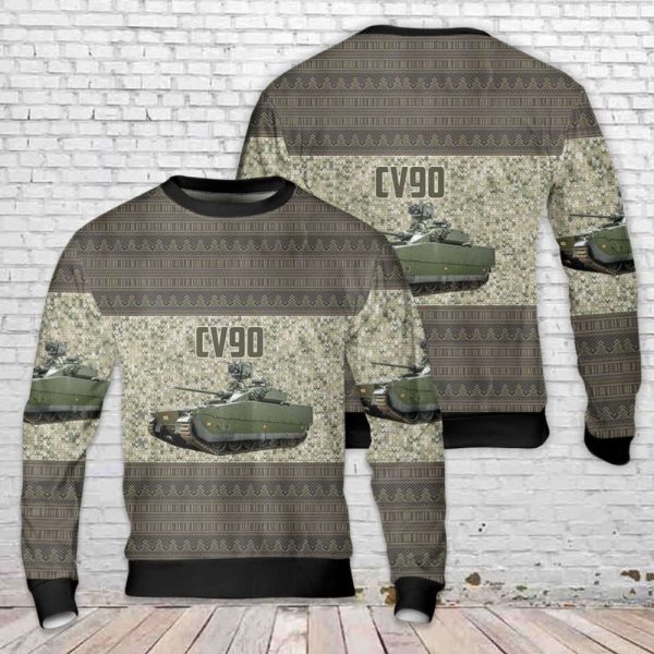Norwegian Army CV90 Infantry Fighting Vehicle Christmas Sweater Gìt For Christmas