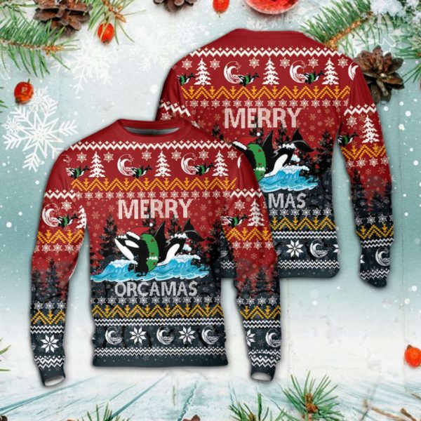 Orca Christmas Sweater Gift For Chrismas