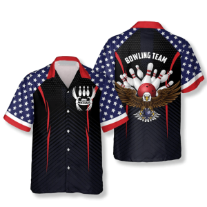 patriotic american flag eagle custom bowling hawaiian shirt.png