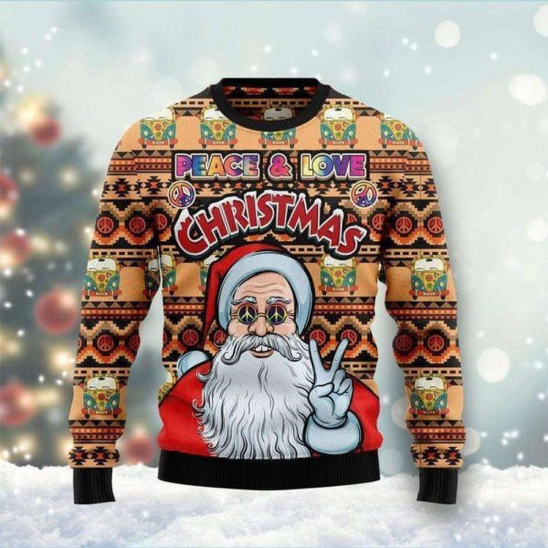 Peace And Love Santa Claus Ugly Christmas Sweater – Best Gift For Christmas Day