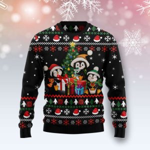 Penguin Christmas Tree Ugly Christmas Sweater…