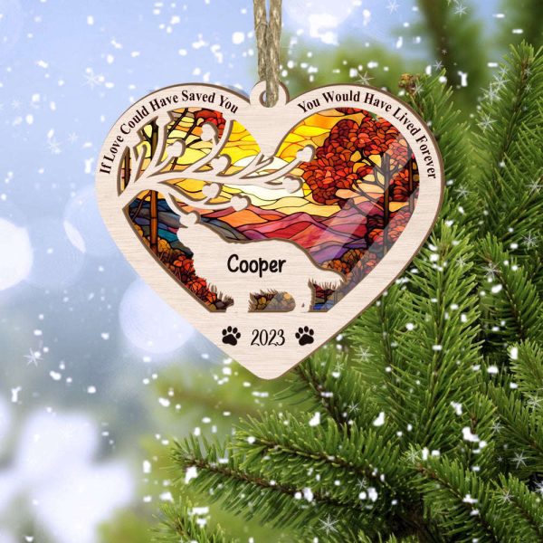 Personalized Cavalier King Charles Suncatcher Ornament Dog Memorial Ornament Personalized And Year Lost Dog Gift