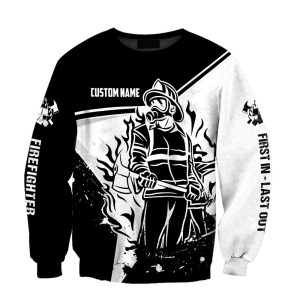 Custom Name Firefighter Ugly Christmas Sweater…