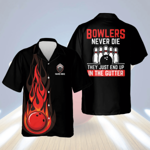 Custom Name Bowling Hawaiian Shirt: Gutter…
