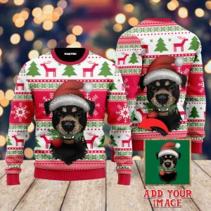 photo of dog on vintage xmas custom christmas sweaters for men women up1015 1.jpeg