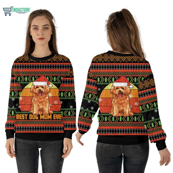 Poodle Christmas Sweater: Best Dog Mom Ever – Perfect Gift for Poodle Lovers