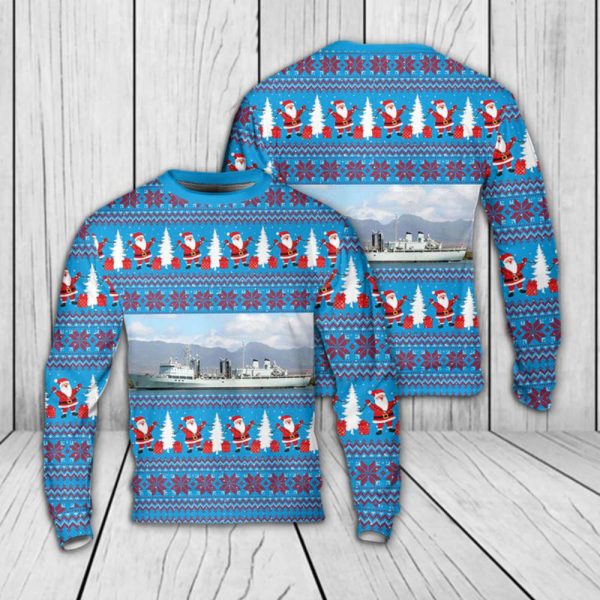RCN HMCS Protecteur AOR 509 Christmas Sweater – Perfect Gift for Navy Fans!