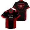 Custom Red & Black Hawaiian Bowling Shirt for Men – Add Name & Team Name!