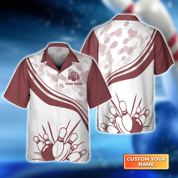 Red Bowling Hawaiian Shirt Bowling Hawaiian Shirt For  Unisex Bowling Team shirt