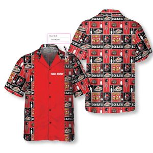 Custom Red Bowling V2 Hawaiian Shirt…