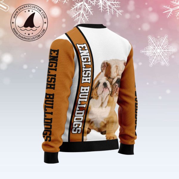 Adorable Rescued English Bulldog Ugly Christmas Sweater: Festive & Fun Apparel