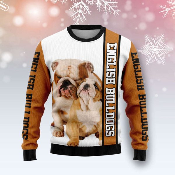 Adorable Rescued English Bulldog Ugly Christmas Sweater: Festive & Fun Apparel