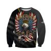 Retro American Flag Eagle Veteran Ugly Christmas Sweater – Perfect Gift!