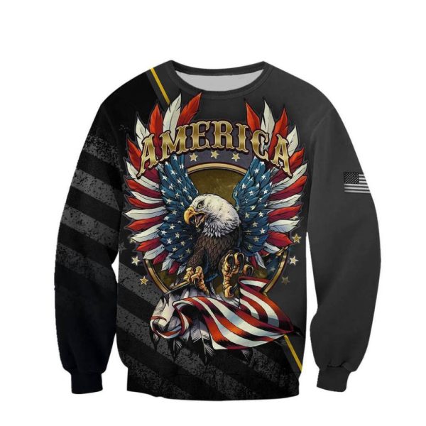 American Bald Eagle Merry Christmas Ugly Xmas Design Sweatshirt