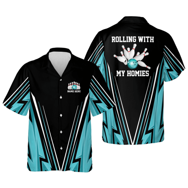 Rolling with My Homies Hawaiian Shirt: Perfect Bowling Team Gift