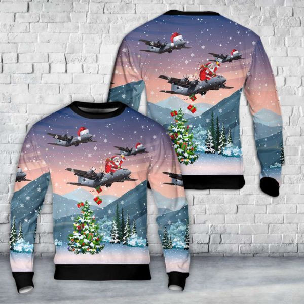 Unique Royal Canadian Air Force CC-130J-30 Hercules Christmas Sweater – Perfect Holiday Gift!