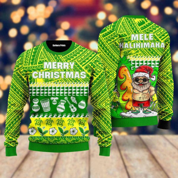 Santa Claus Mele Kalikimaka Ugly Christmas Sweater – Gift For Christmas UH1426