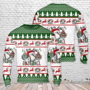 Santa’s Favorite Baseball Christmas Sweater Gift…