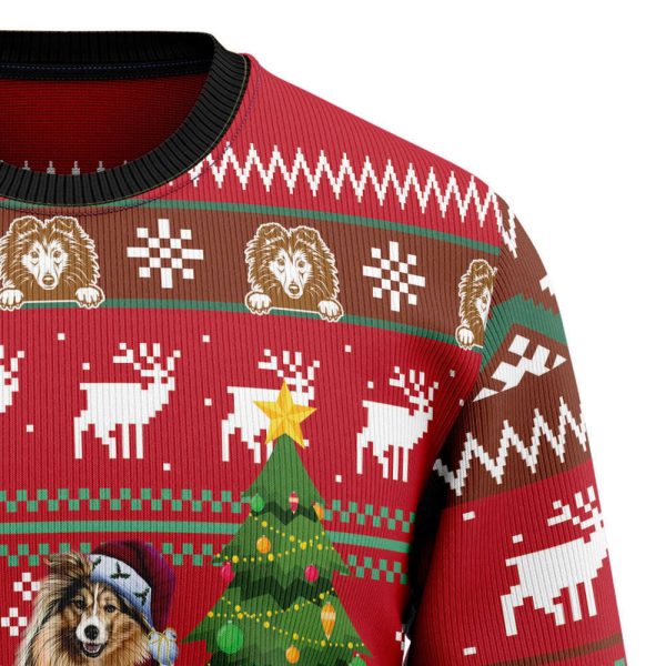 Shetland Sheepdogs Family Snow Ugly Christmas Sweater: Festive and Adorable Holiday Apparel