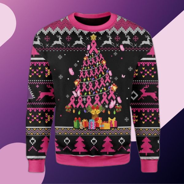 Shop Breast Cancer Awareness Ugly Christmas Sweater for Men & Women – US3405