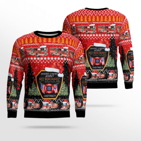 3D Ugly Christmas Sweater – Short Creek Joint Fire District Gift Perfect Christmas Gift