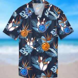 Customizable Tropical Hawaiian Shirt for Men & Women – HL2232: Name & Bowling Design