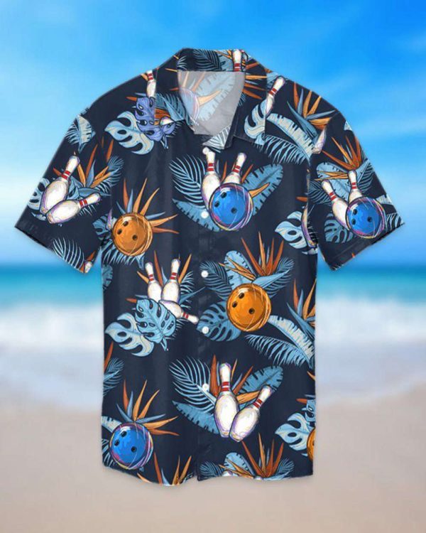 Customizable Tropical Hawaiian Shirt for Men & Women – HL2232: Name & Bowling Design
