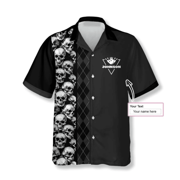Skull Argyle Pattern Funny Quote Custom Bowling Hawaiian Shirt
