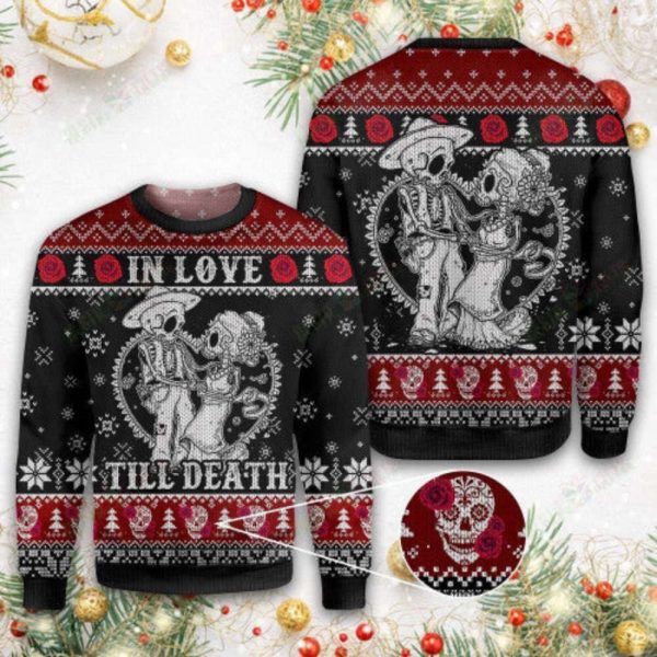 Skull In Love Till Death Ugly Sweater: Spooky Romance for a Bold Fashion Statement