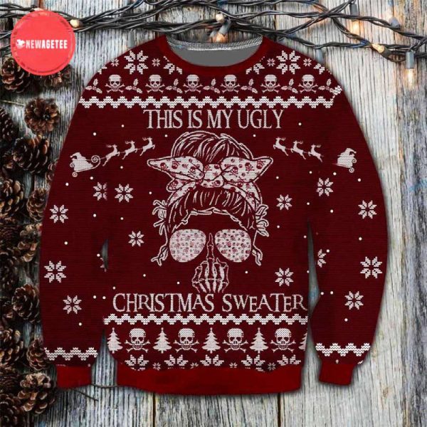 Get Festive with the Skull Ugly Christmas Sweater – Unisex Wool Knit