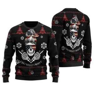 Spooktacular Skull Ugly Christmas Sweater –…