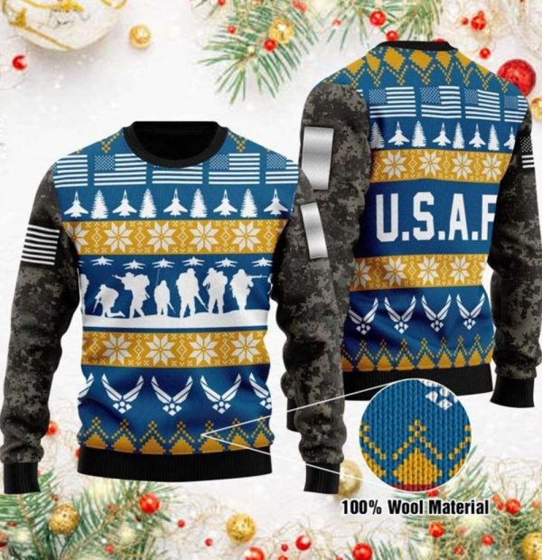 Soldier Air Force One Veteran Day Rank Ugly Sweater – Perfect for Christmas