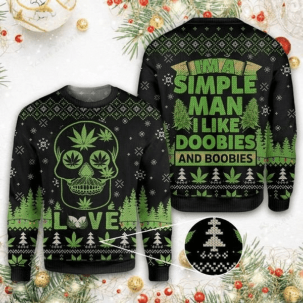 Spookily Festive Skull Christmas Ugly Sweater – HN161250